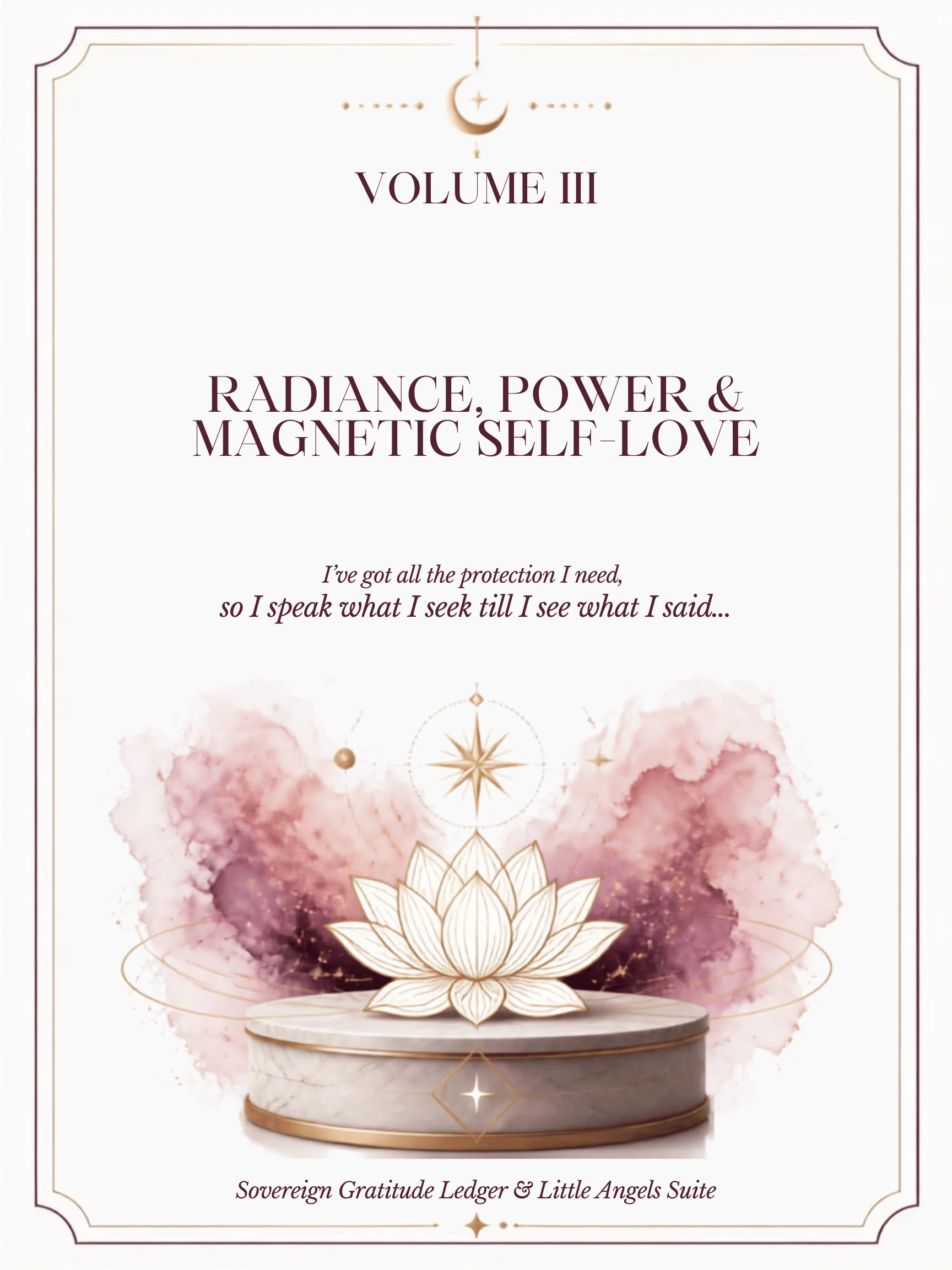 Radiance, power, and magnetic self-love decal book page